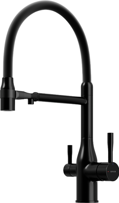 Смеситель для кухни Sancos Garda SC4009MB с гибким изливом, матовый черный Sancos — Оригинал