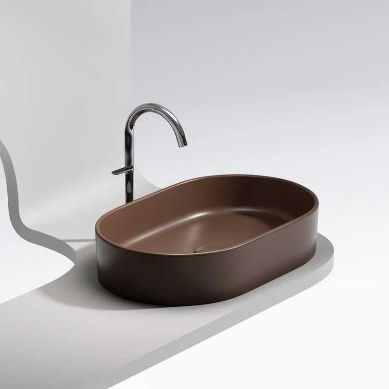 Раковина Ceramicanova Element CN6048MDB темно-коричневая матовая Sancos — официальный сайт