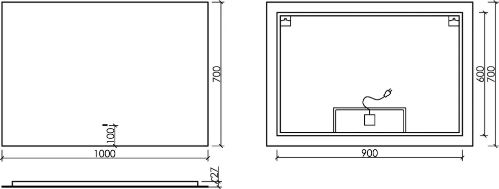 Зеркало Sancos Square SQ1000 100 см Sancos — официальный сайт