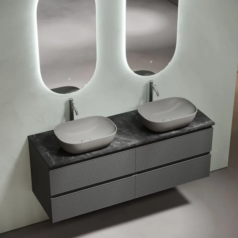 Столешница в ванную под раковину, из керамогранита Sancos Black Sky 140х46 c отверстием под смеситель TT140A1X Sancos — официальный сайт