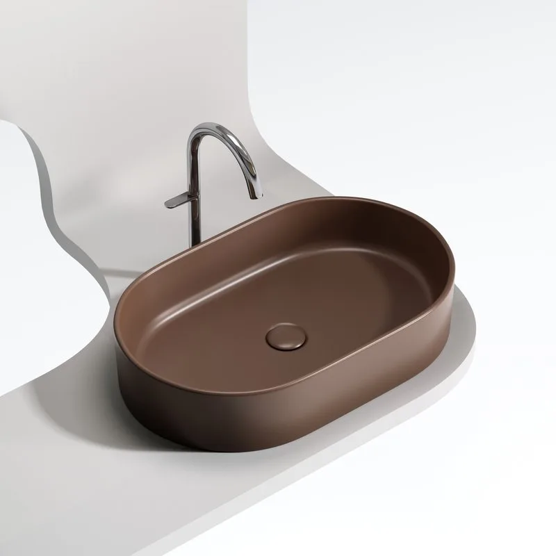 Раковина Ceramicanova Element CN6048MDB темно-коричневая матовая Sancos — официальный сайт