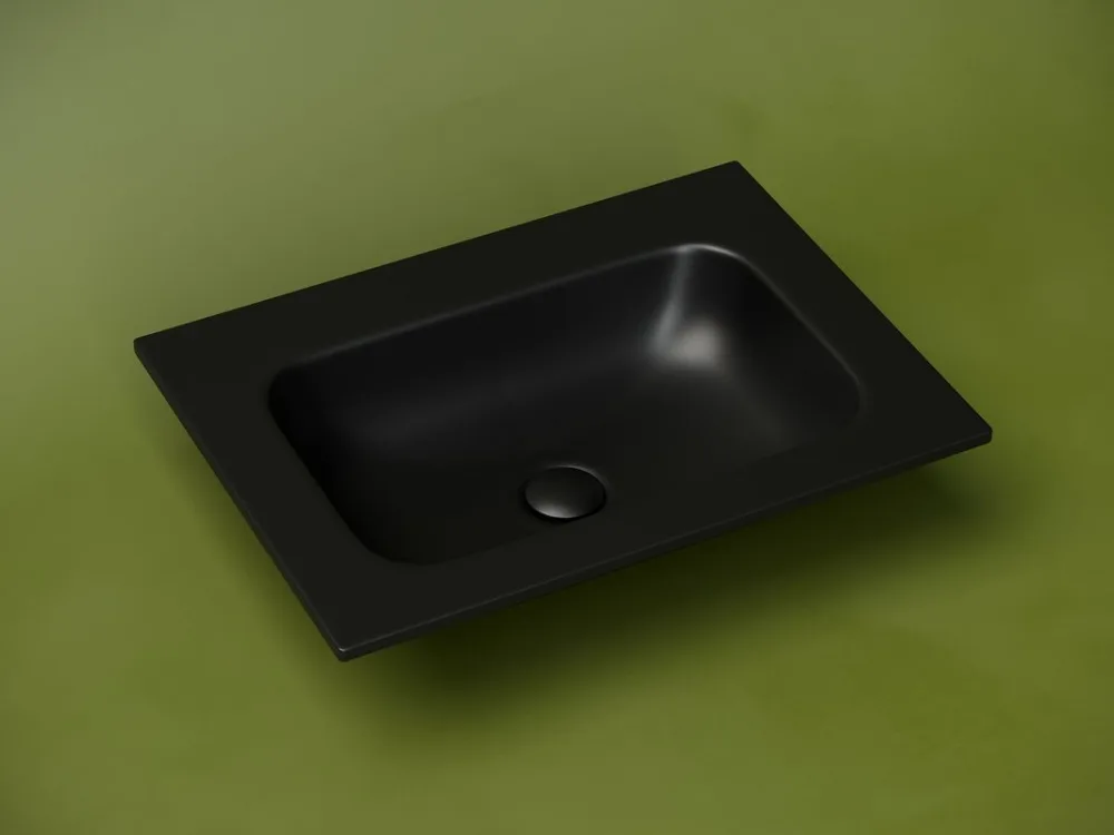 Мебельная раковина Ceramicanova Grace прямоугольная без отверстия под смеситель черная матовая 61 см CN7011MBwx Sancos — официальный сайт