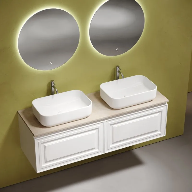 Тумба с раковиной Sancos Very 140 bianco, столешница бежевая TT140A2X, раковина CN5043 Sancos — официальный сайт