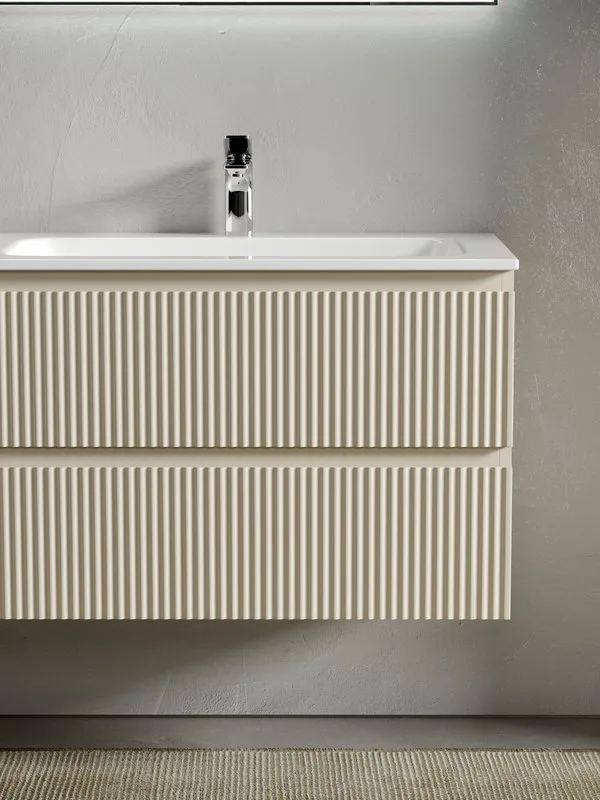 Тумба под раковину Sancos Snob R 100 подвесная Beige soft (капучино), SNR100RCE Sancos — официальный сайт