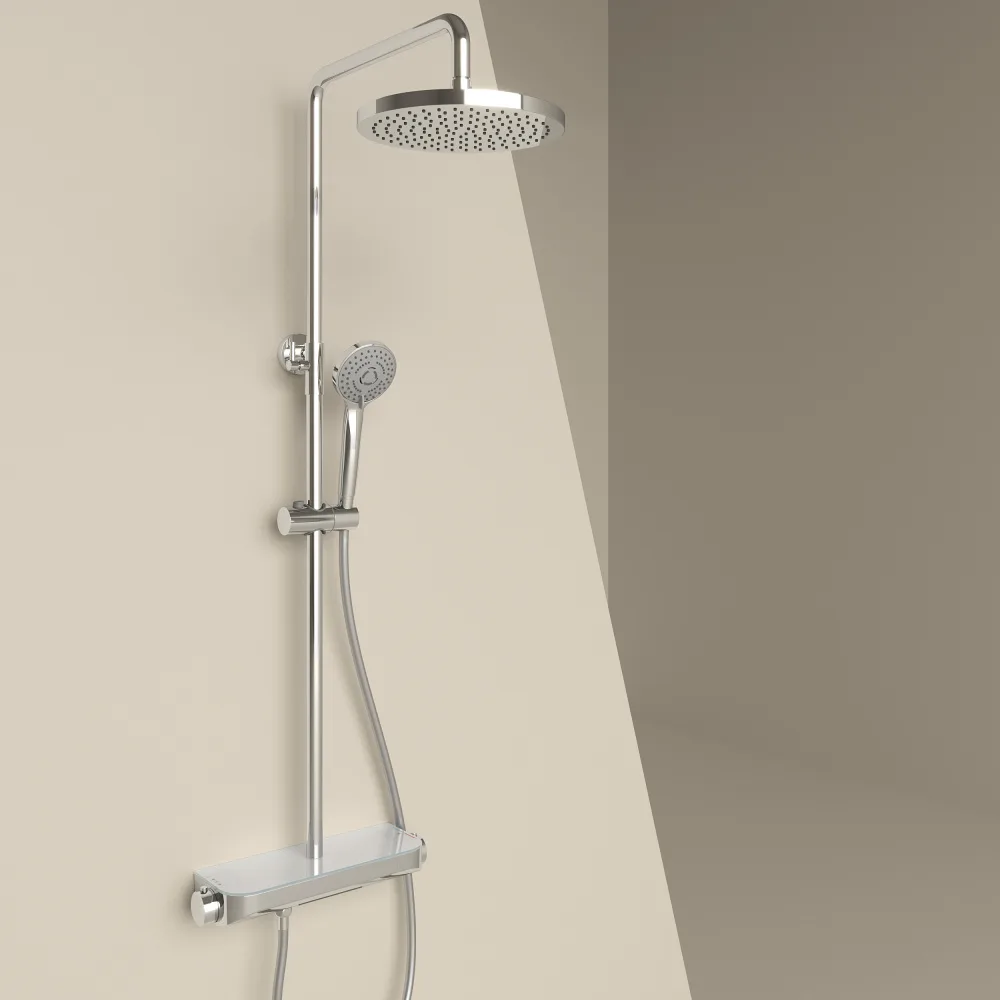 Душевая стойка Sancos Teo SC11002CH с термостатом, хром Sancos — официальный сайт