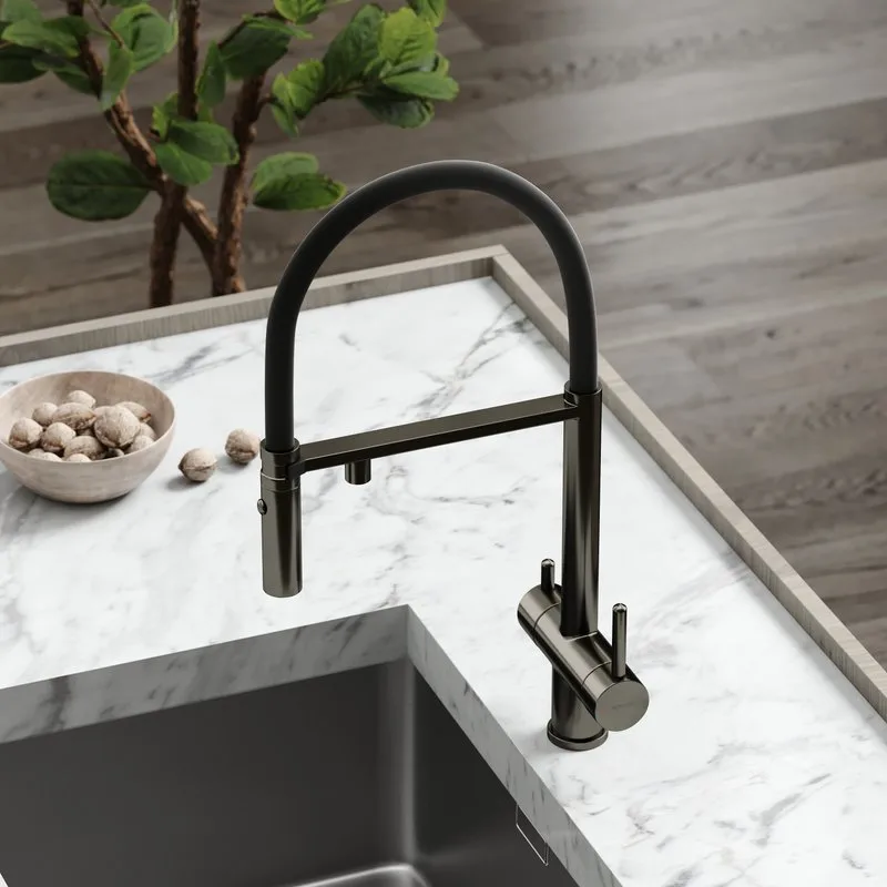 Смеситель для кухни Sancos Imola SC4010GG с гибким изливом, вороненая сталь Sancos — официальный сайт
