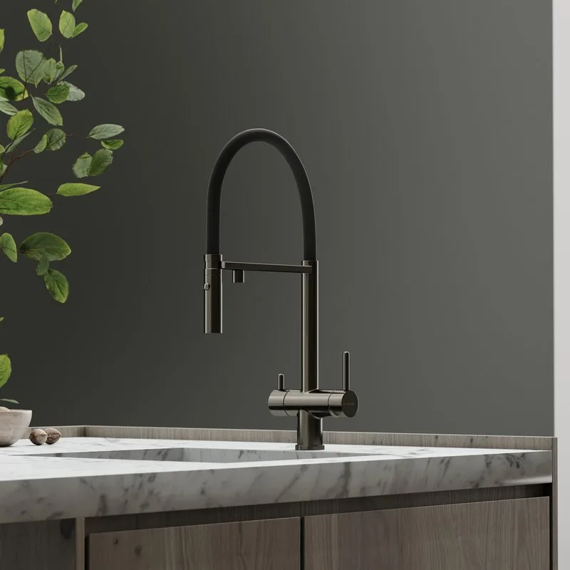 Смеситель для кухни Sancos Imola SC4010GG с гибким изливом, вороненая сталь Sancos — официальный сайт