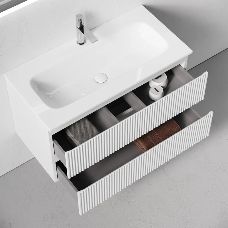 Тумба с раковиной Sancos Snob R 90 подвесная, bianco, раковина СN7019 Sancos — официальный сайт