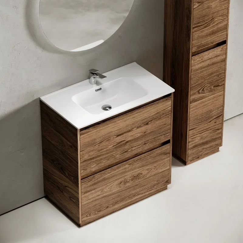 Тумба с раковиной Sancos Libra Floor 80 дуб чарльстон, белая раковина CN7005 Sancos — официальный сайт