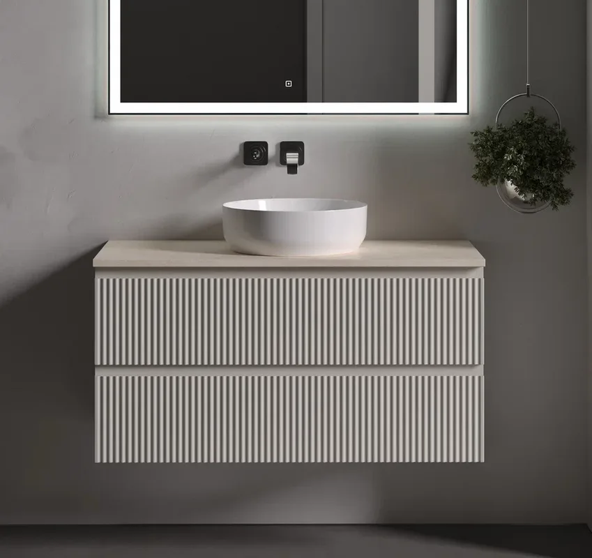 Тумба под раковину со столешницей Sancos Snob R 100 beige soft, столешница бежевая Sancos — официальный сайт
