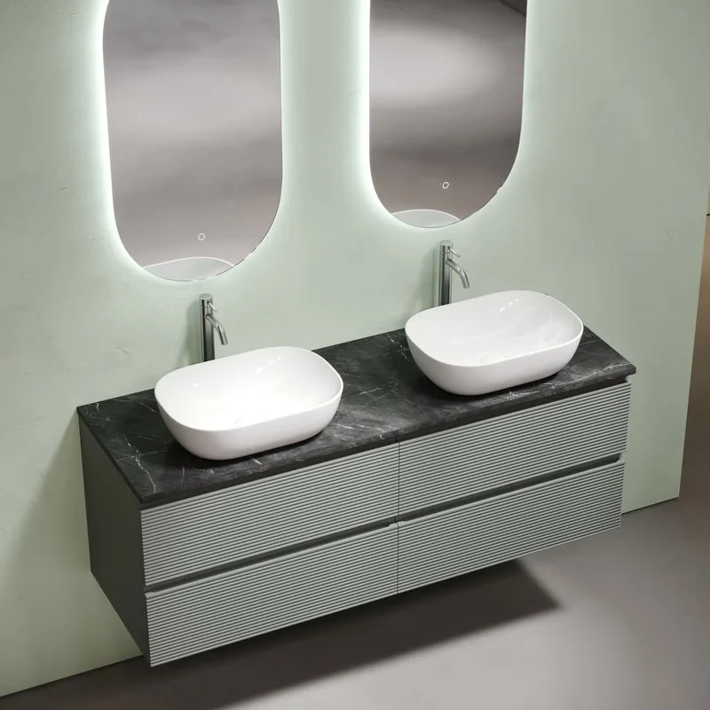 Столешница в ванную под раковину, из керамогранита Sancos Black Sky 140х46 c отверстием под смеситель TT140A1X Sancos — официальный сайт