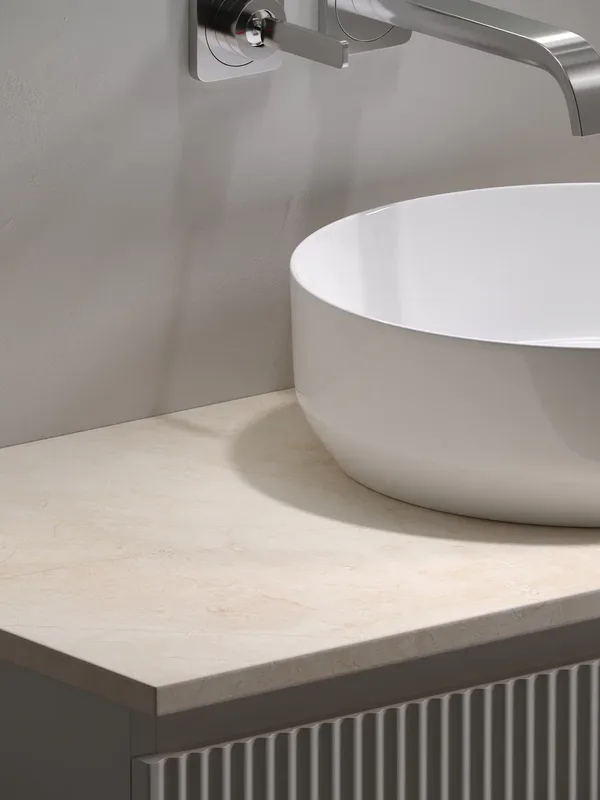 Тумба под раковину со столешницей Sancos Snob R 100 beige soft, столешница бежевая Sancos — официальный сайт