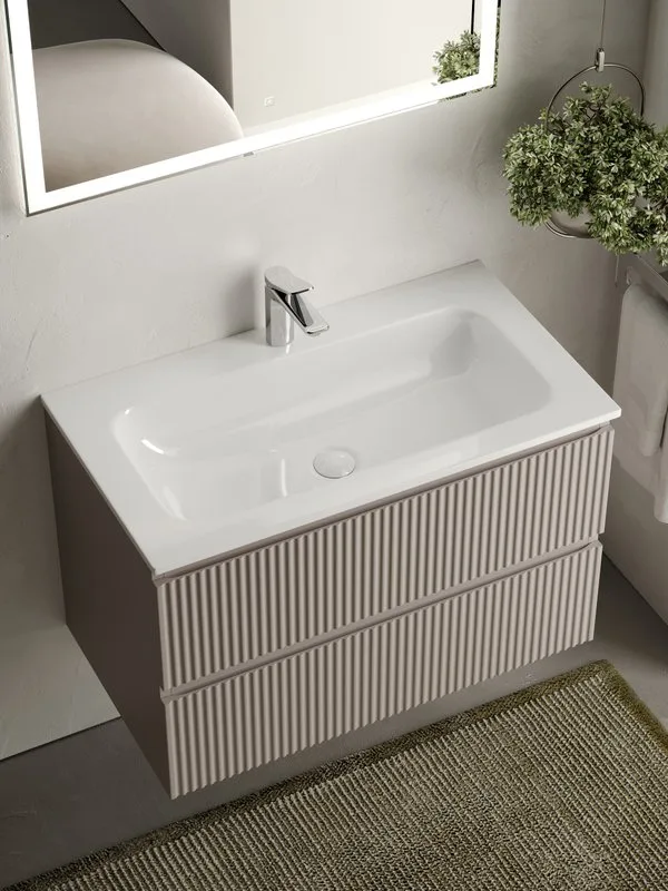 Тумба под раковину Sancos Snob R 80 подвесная Doha soft (пыльная роза), SNR80SM Sancos — официальный сайт
