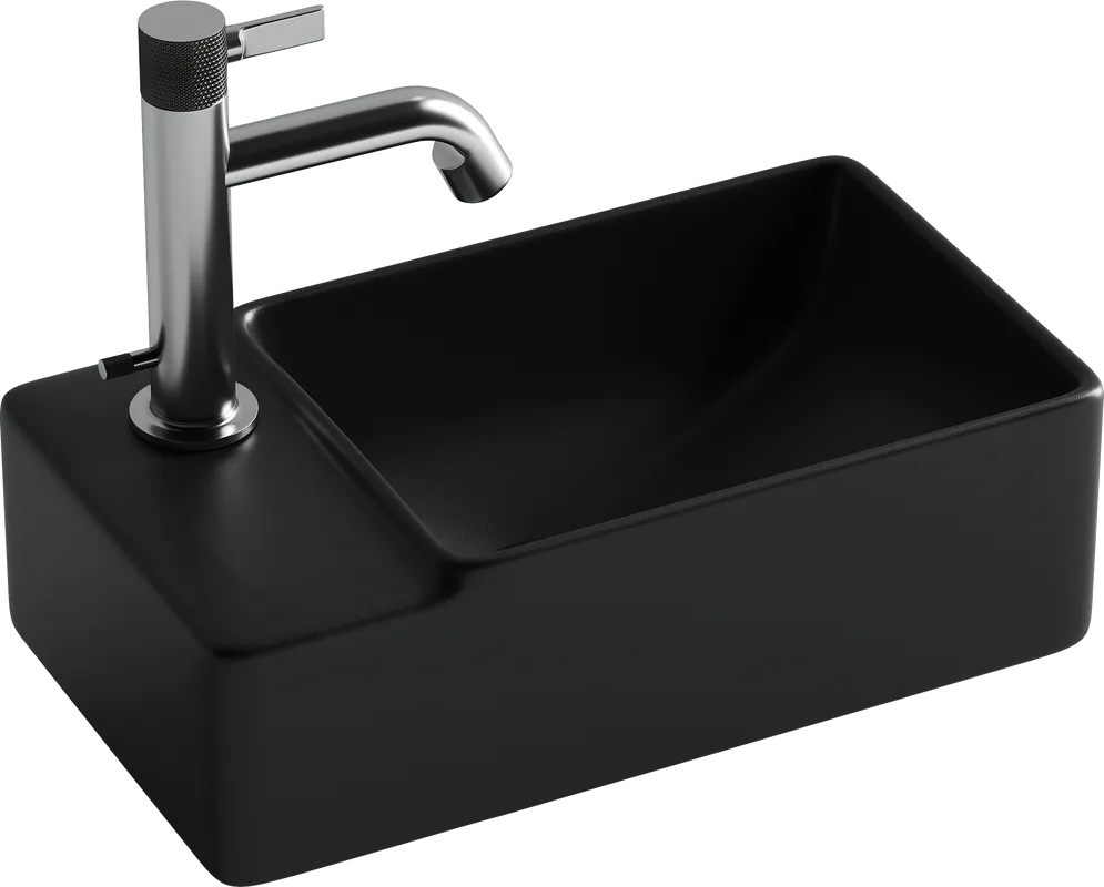 Раковина маленькая в туалет Ceramicanova Element CN5046MB L черный матовый Sancos — официальный сайт