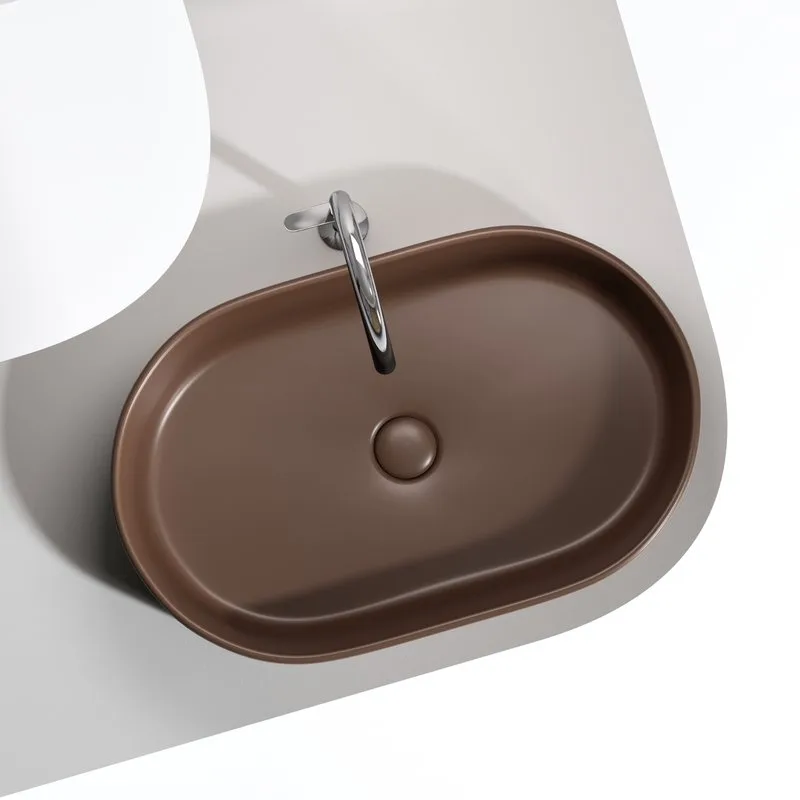 Раковина Ceramicanova Element CN6048MDB темно-коричневая матовая Sancos — официальный сайт