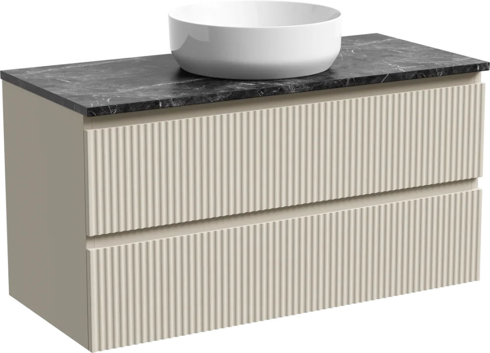 Тумба под раковину со столешницей Sancos Snob R 100 beige soft, столешница черный мрамор Sancos — официальный сайт