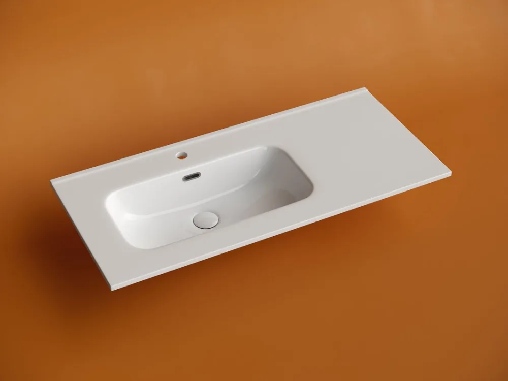 Мебельная раковина Ceramicanova Element прямоугольная 101 см с чашей слева с отверстием по Sancos — официальный сайт