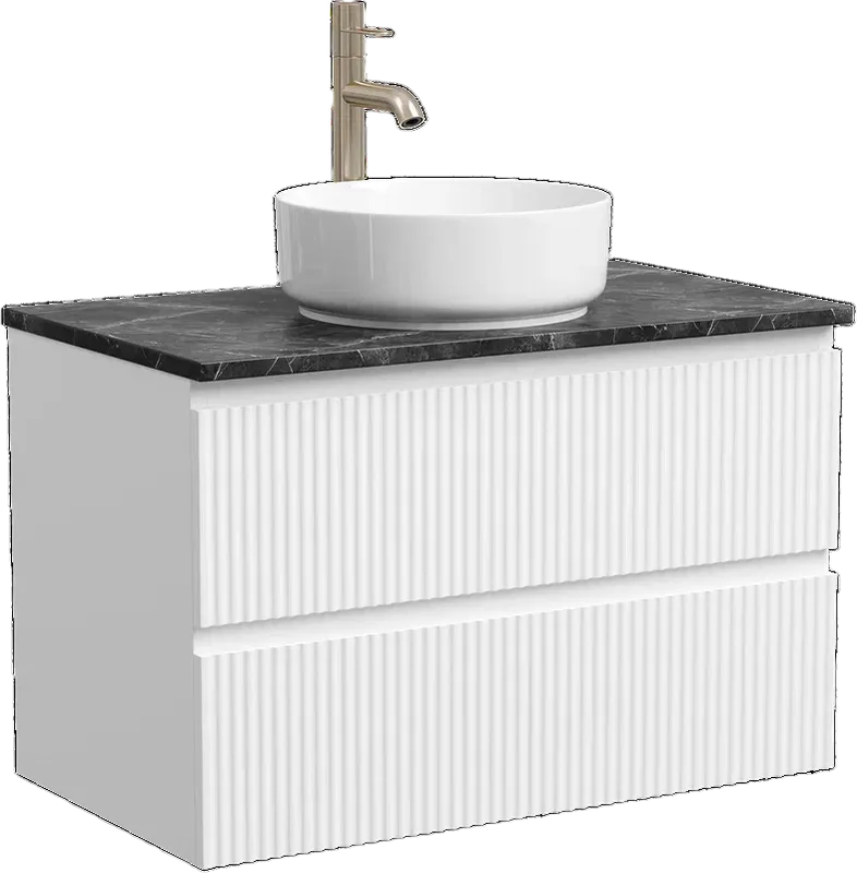 Тумба с раковиной Sancos Snob R 80 см, bianco, столешница черный мрамор, раковина CN5001 Sancos — официальный сайт