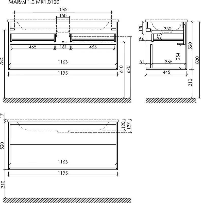 Тумба с раковиной Sancos Marmi 1.0 120 черная раковина, на двоих, дуб галифакс натуральный Sancos — официальный сайт