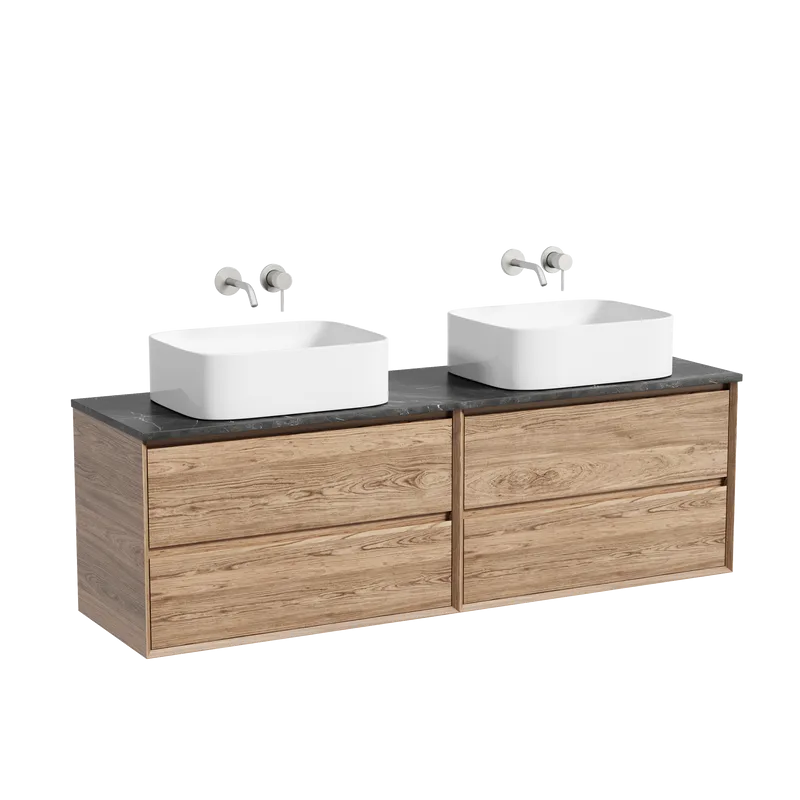 Тумба с раковиной Sancos Marmi 2.0 160 дуб чарльстон, столешница черный мрамор TT160A1, раковина CN6052 Sancos — официальный сайт