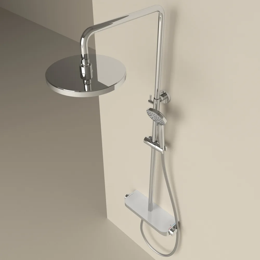 Душевая стойка Sancos Teo SC11002CH с термостатом, хром Sancos — официальный сайт