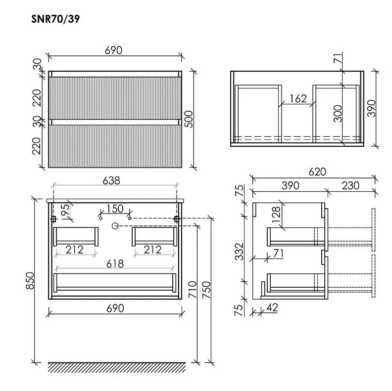 Тумба под раковину Sancos Snob R 70 подвесная Beige soft (капучино), SNR70/39CE Sancos — официальный сайт