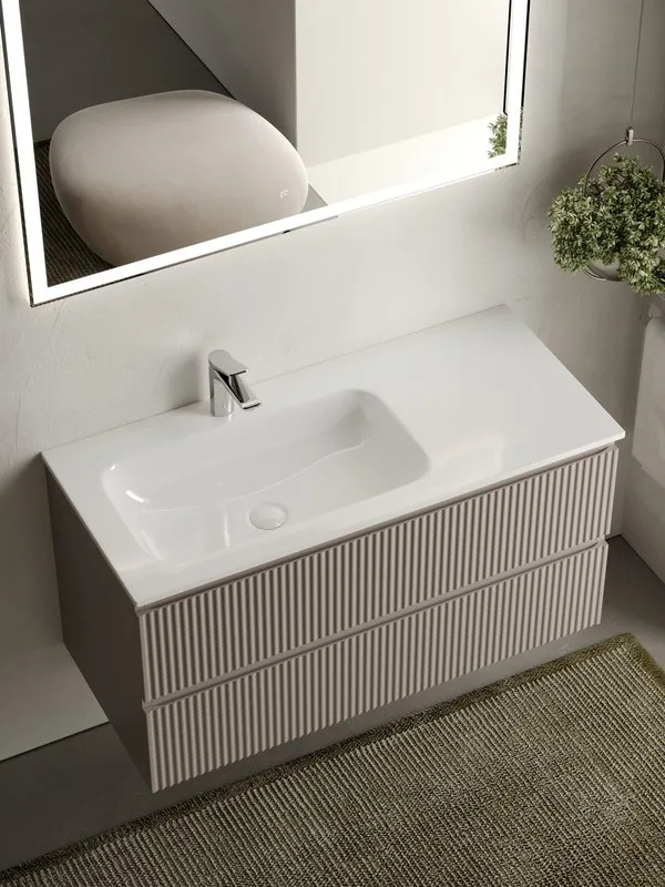 Тумба под раковину Sancos Snob R 100 подвесная Doha soft (пыльная роза), SNR100LSM Sancos — официальный сайт