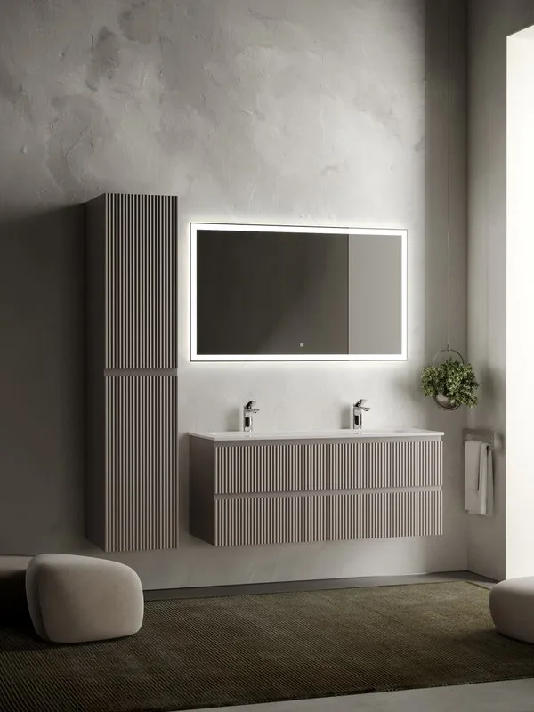 Шкаф-пенал для ванной Sancos Snob R 35 см, универсальный, Doha soft (пыльная роза) Sancos — официальный сайт