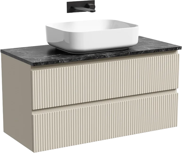Тумба под раковину со столешницей Sancos Snob T 100 beige soft, столешница черный мрамор Sancos — официальный сайт