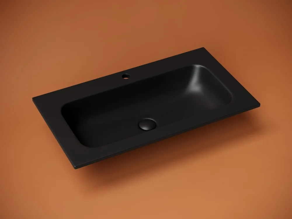 Мебельная раковина Ceramicanova Grace прямоугольная черная матовая 81 см CN7012MB Sancos — официальный сайт