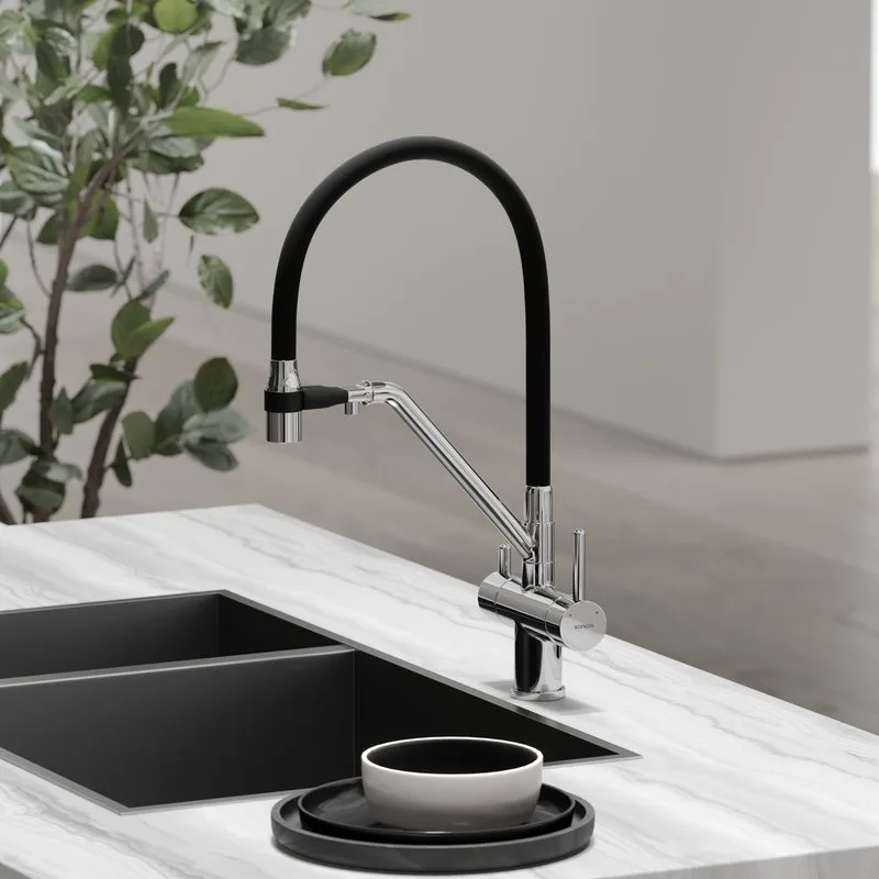 Смеситель для кухни Sancos Dora SC4003CH с гибким изливом, хром Sancos — официальный сайт