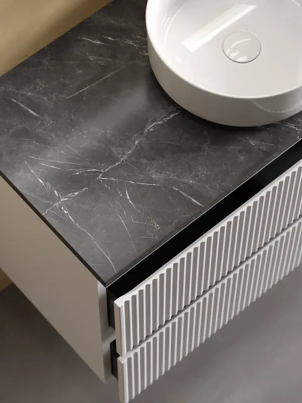 Тумба с раковиной Sancos Snob R 100 см, bianco, столешница черный мрамор, раковина CN5001 Sancos — официальный сайт