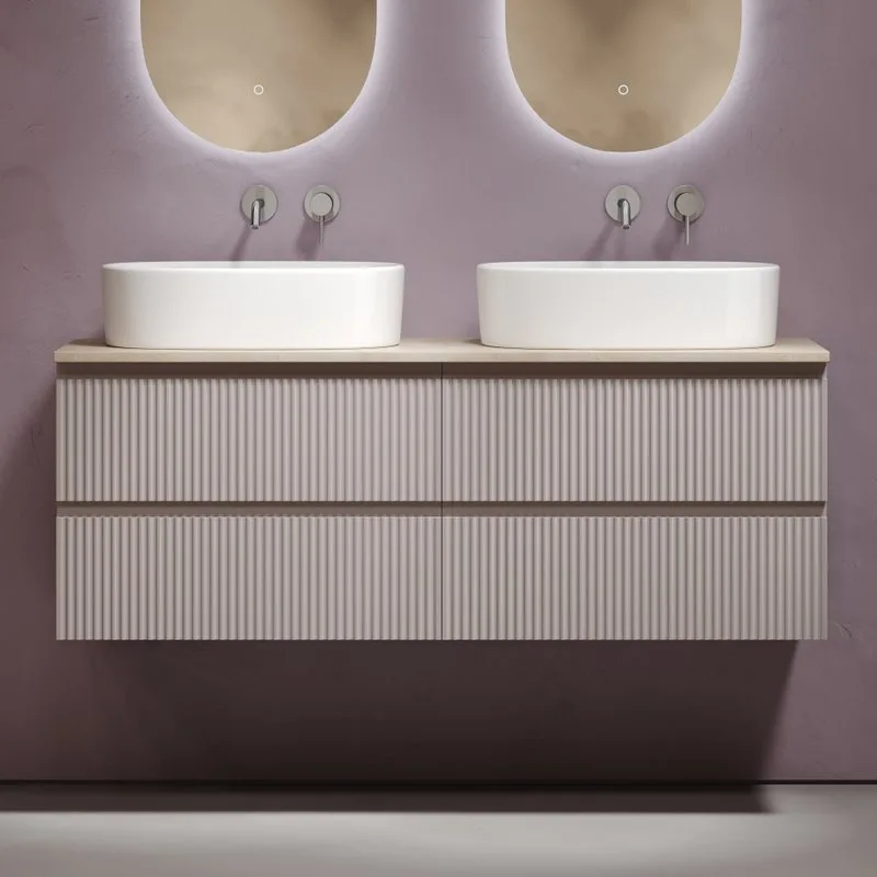 Тумба с раковиной Sancos Snob R 140 doha soft, столешница бежевая TT140A2, раковина CN6075 Sancos — официальный сайт