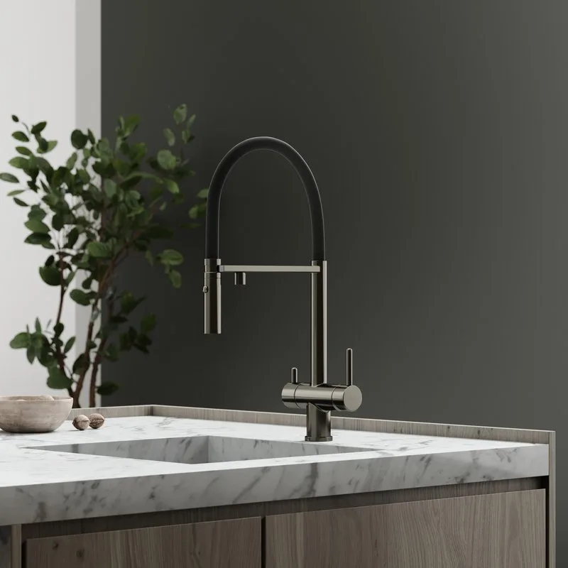 Смеситель для кухни Sancos Imola SC4010GG с гибким изливом, вороненая сталь Sancos — официальный сайт
