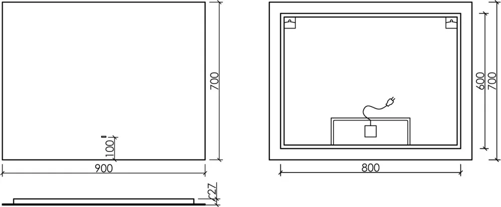 Зеркало Sancos Square SQ900 90 см Sancos — официальный сайт