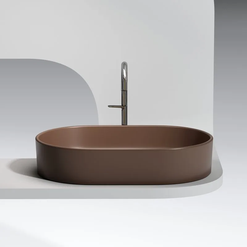 Раковина Ceramicanova Element CN6048MDB темно-коричневая матовая Sancos — официальный сайт