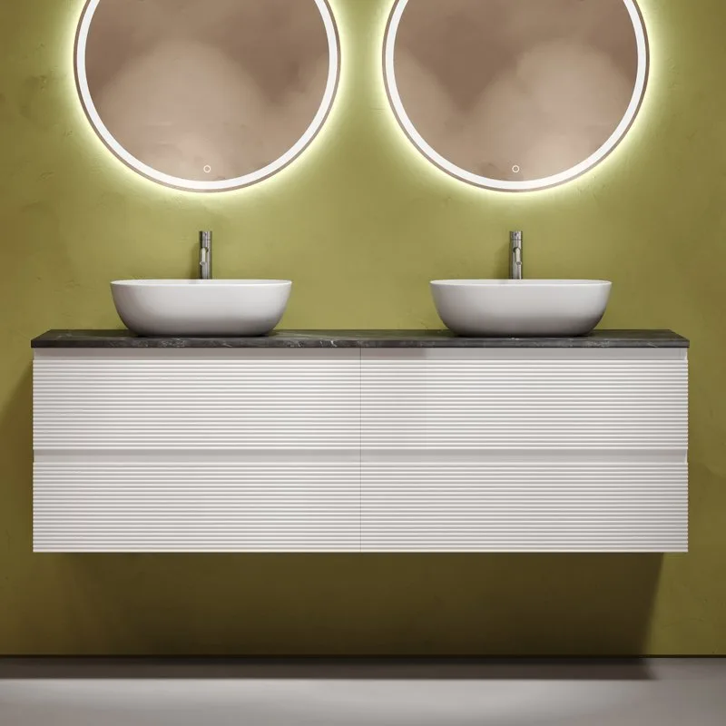 Тумба с раковиной Sancos Folk 160 bianco, столешница черный мрамор TT160A1X, раковина CN6009 Sancos — официальный сайт