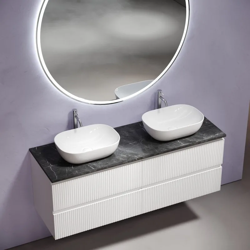 Столешница в ванную под раковину, из керамогранита Sancos Black Sky 140х46 c отверстием под смеситель TT140A1X Sancos — официальный сайт