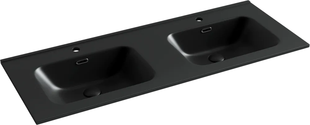 Тумба с раковиной Sancos Libra Floor 120 двойная черная раковина CN7004MB, белый глянец Sancos — официальный сайт