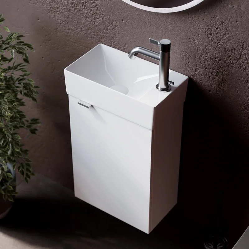 Тумба с раковиной Sancos Mini 35 R подвесная, белый глянец Sancos — официальный сайт