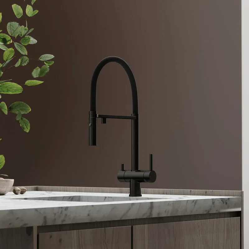 Смеситель для кухни Sancos Imola SC4010MB с гибким изливом, черный матовый Sancos — официальный сайт