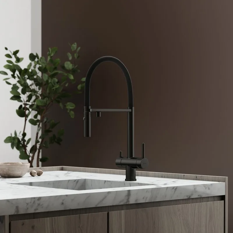 Смеситель для кухни Sancos Imola SC4010MB с гибким изливом, черный матовый Sancos — официальный сайт