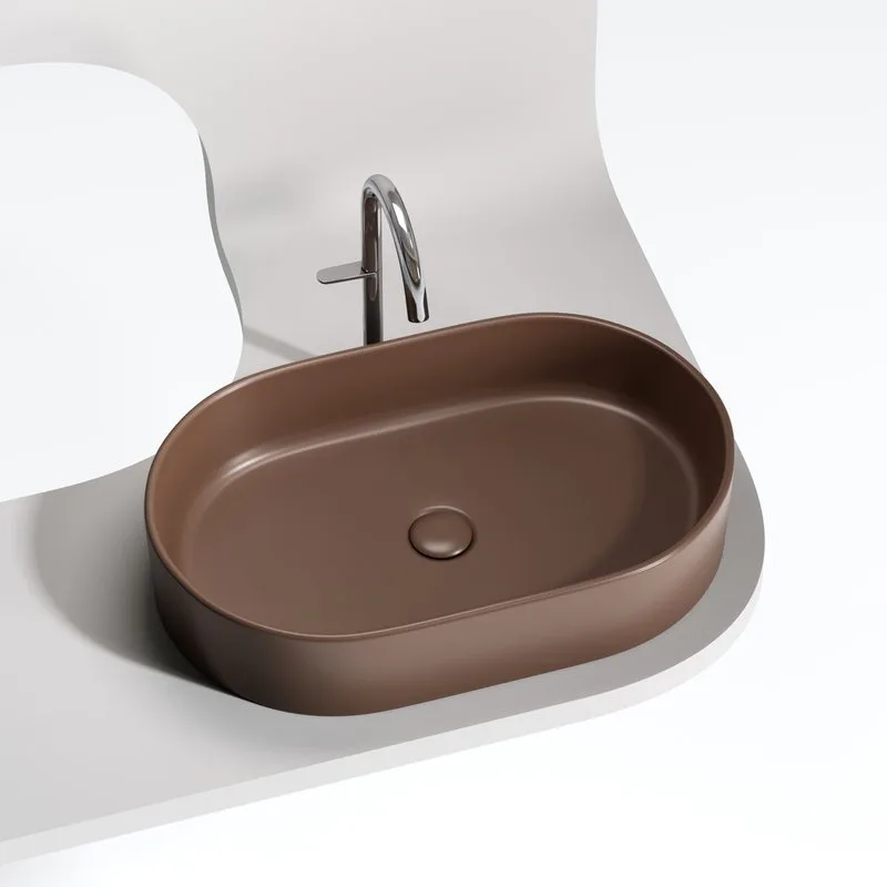 Раковина Ceramicanova Element CN6048MDB темно-коричневая матовая Sancos — официальный сайт