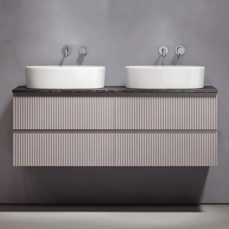 Тумба с раковиной Sancos Snob R 140 doha soft, столешница черный мрамор TT140A1, раковина CN6075 Sancos — официальный сайт