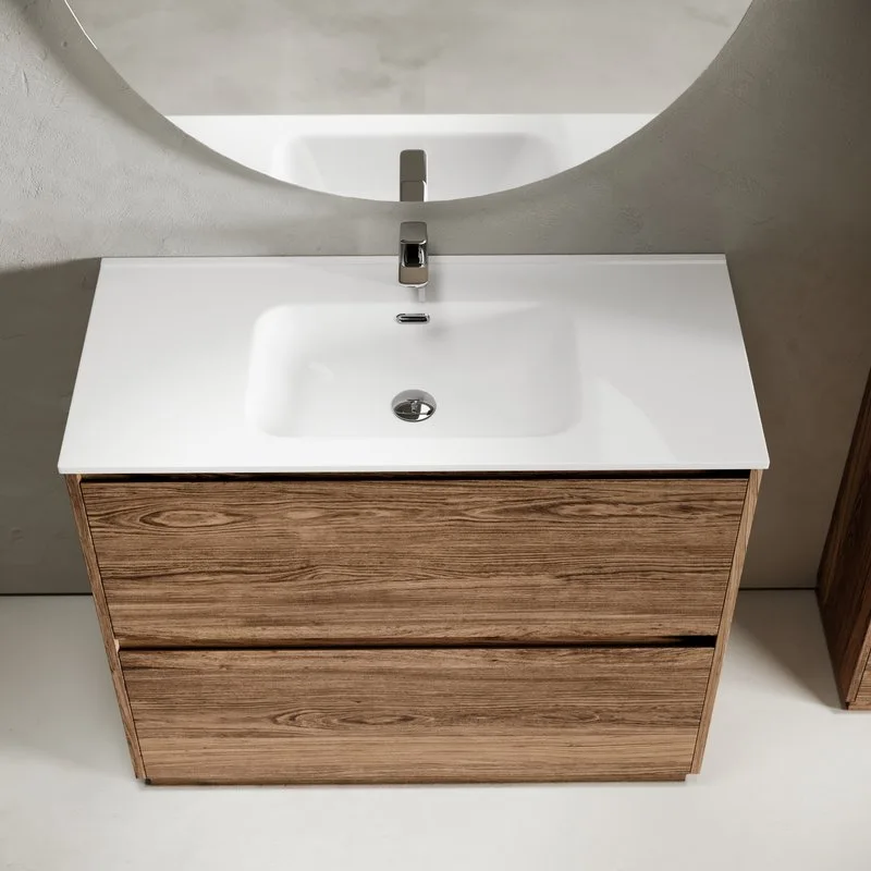 Тумба с раковиной Sancos Libra Floor 100 дуб чарльстон, белая раковина CN7003 Sancos — официальный сайт