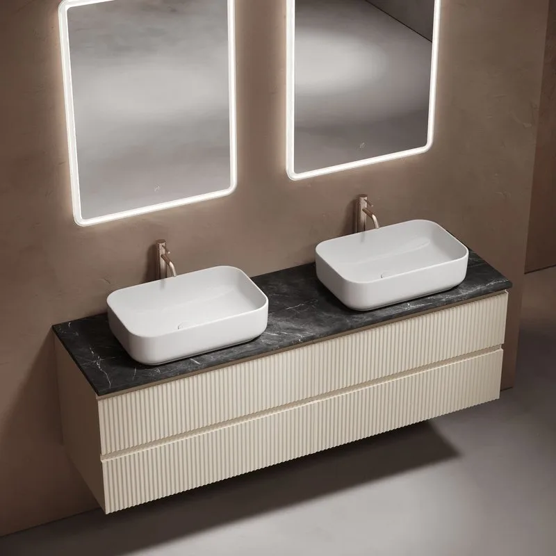 Столешница в ванную под раковину, из керамогранита Sancos Black Sky 160х46 c отверстием под смеситель TT160A1X Sancos — официальный сайт