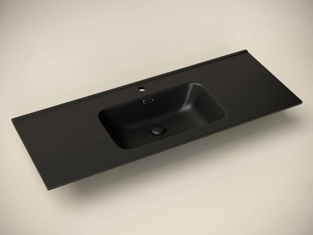 Тумба с раковиной Sancos Libra Floor 120 белый глянец, черная раковина CN7006MB Sancos — официальный сайт