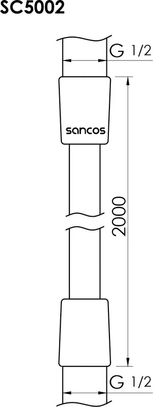 Душевой шланг Sancos SC5002MB, 200 см, черный матовый Sancos — официальный сайт