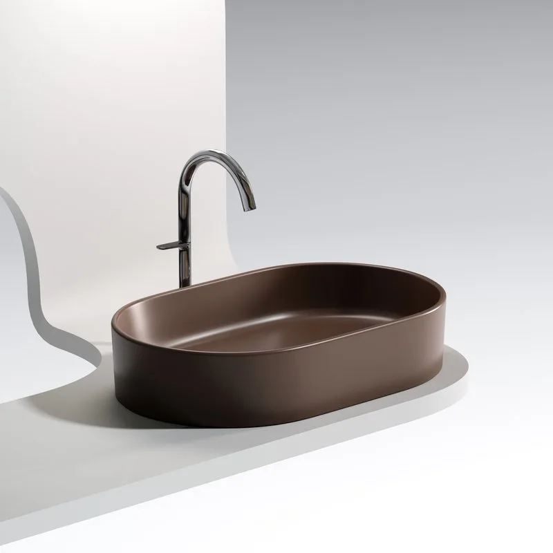 Раковина Ceramicanova Element CN6048MDB темно-коричневая матовая Sancos — официальный сайт