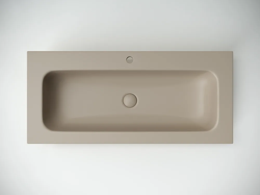 Мебельная раковина Ceramicanova Grace прямоугольная c отверстием под смеситель CN7013MC капучино Sancos — официальный сайт